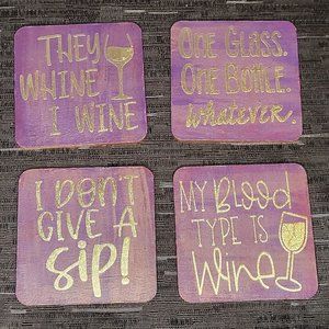 Coasters | Wine | Handmade | Pack of 4